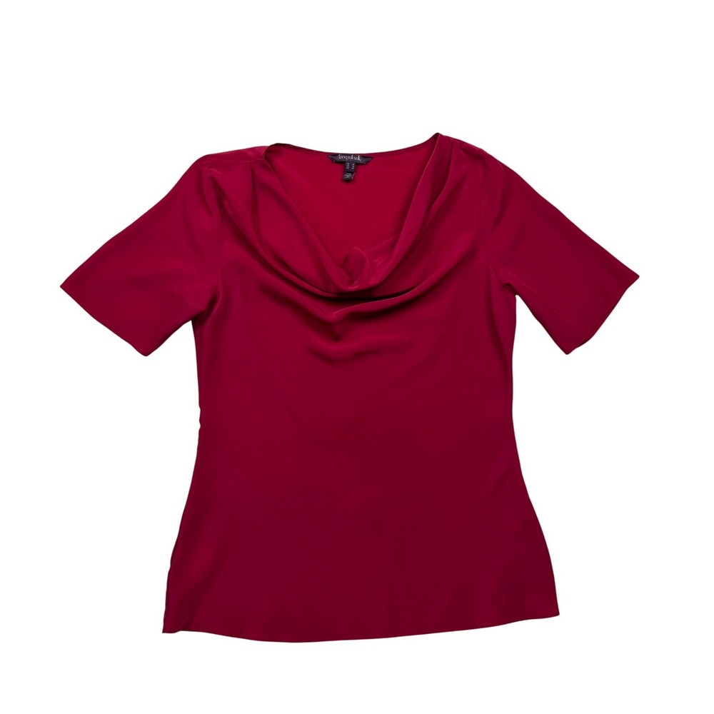 Long Tall Sally Pink Cowl Neck Satin Blouse Top US 10 Tall